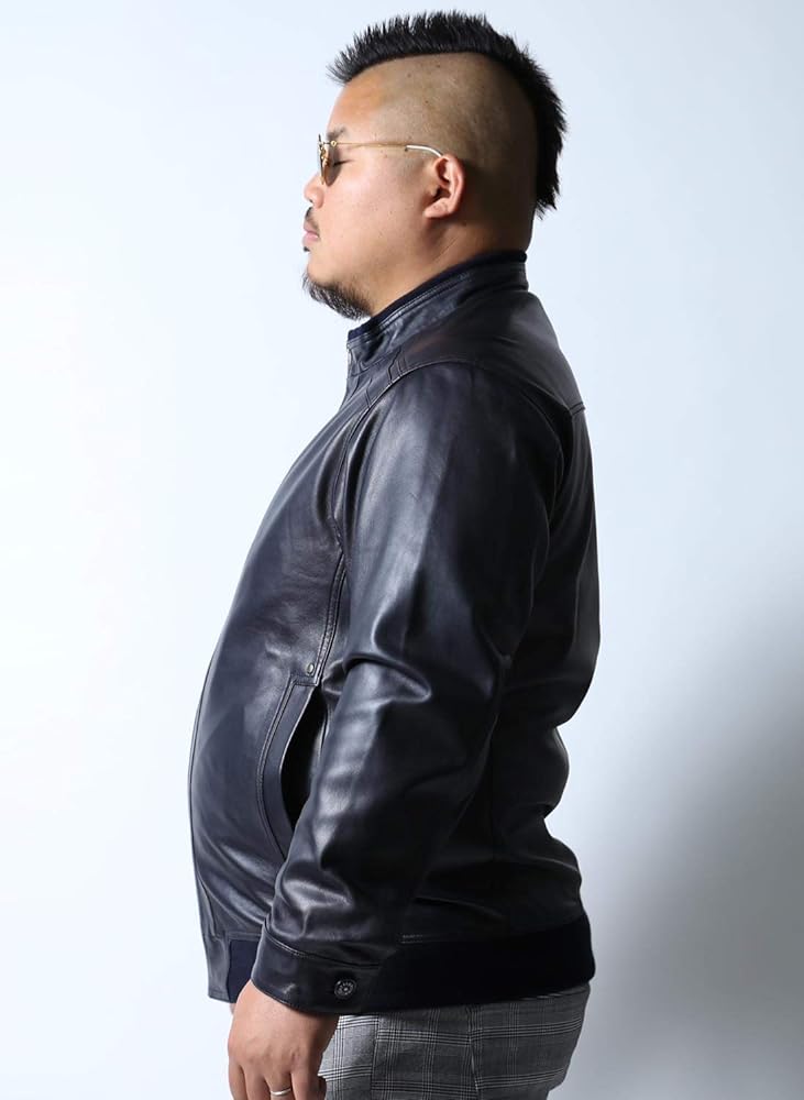 【大きいサイズ 3L】バルマン　レザージャケット　アイボリー　羊革　総柄 楽天市場】レザージャケット メンズ 本革 ラムレザー 羊革